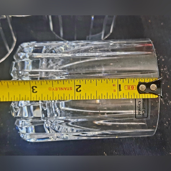 Hand cut crystal old fashion set of four glasses - Picture 11 of 12